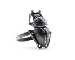 Scarab Beetle Ring - Silver